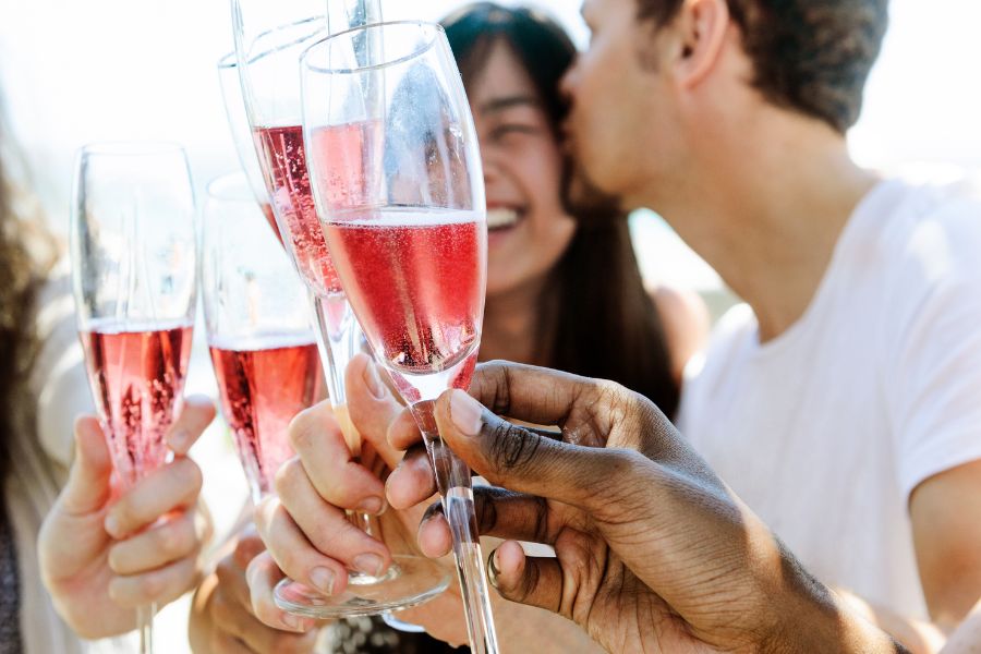 |Three friends toasting to the season in Sonoma County at Vintners Resort|||
